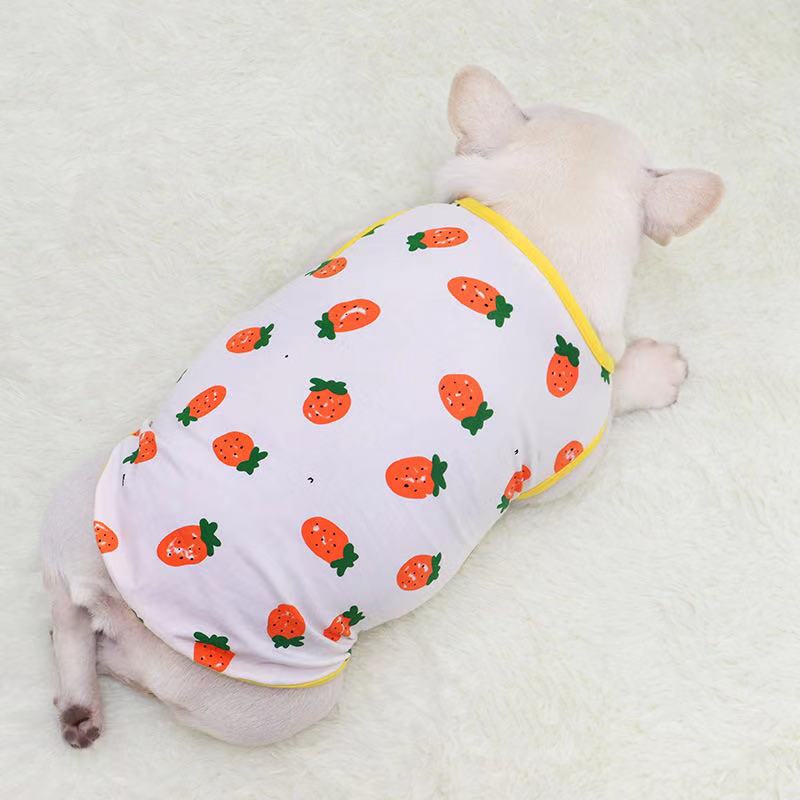 Dog Cute Cartoon Carrots Cotton Shirt Vest for Medium Dogs