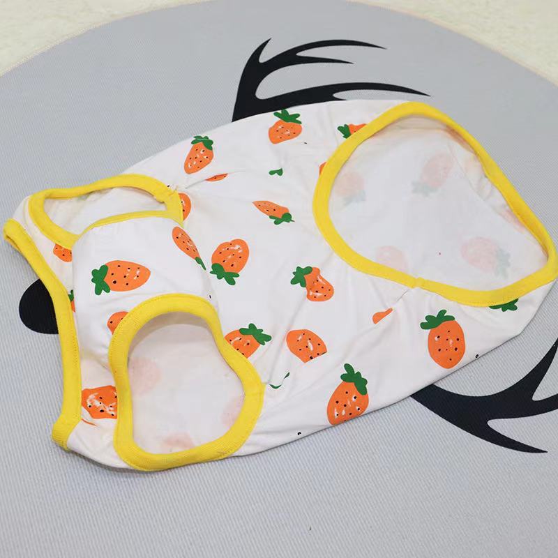 Dog Cute Cartoon Carrots Cotton Shirt Vest for Medium Dogs