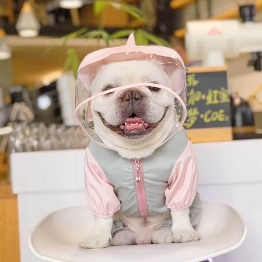 Frenchiely dog cartoon unicorn raincoat jacket