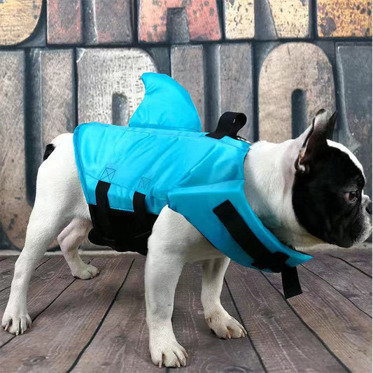 dog life vest jacket with shark fin - Frenchiely