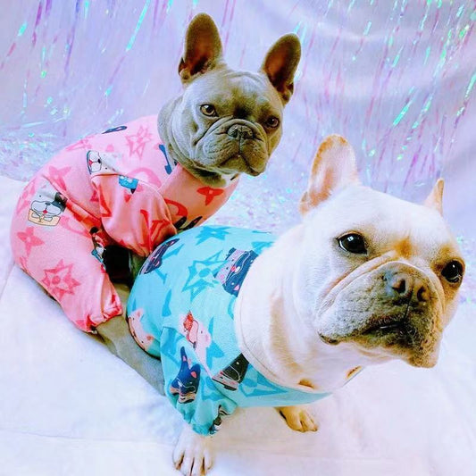 Frenchie Prints Dog Pajamas Frenchielydogpinkpajamasformediumdogs05
