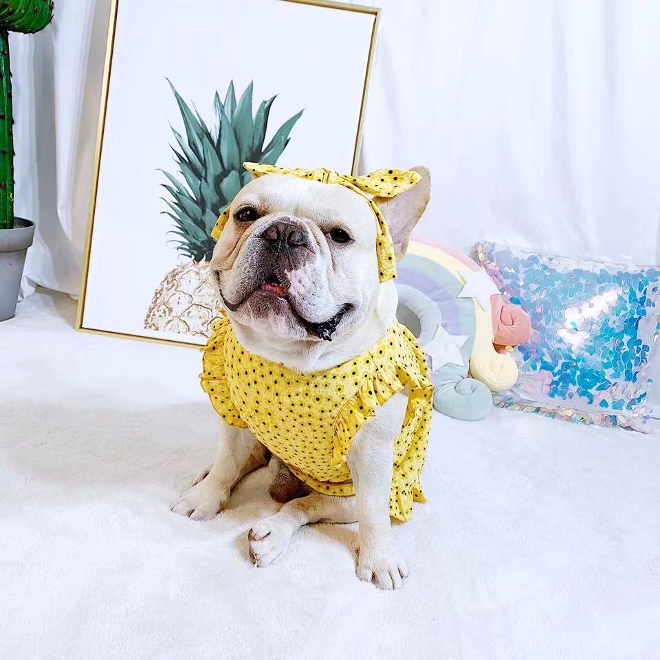 Dog Floral Puff Sleeve Dress - Frenchiely