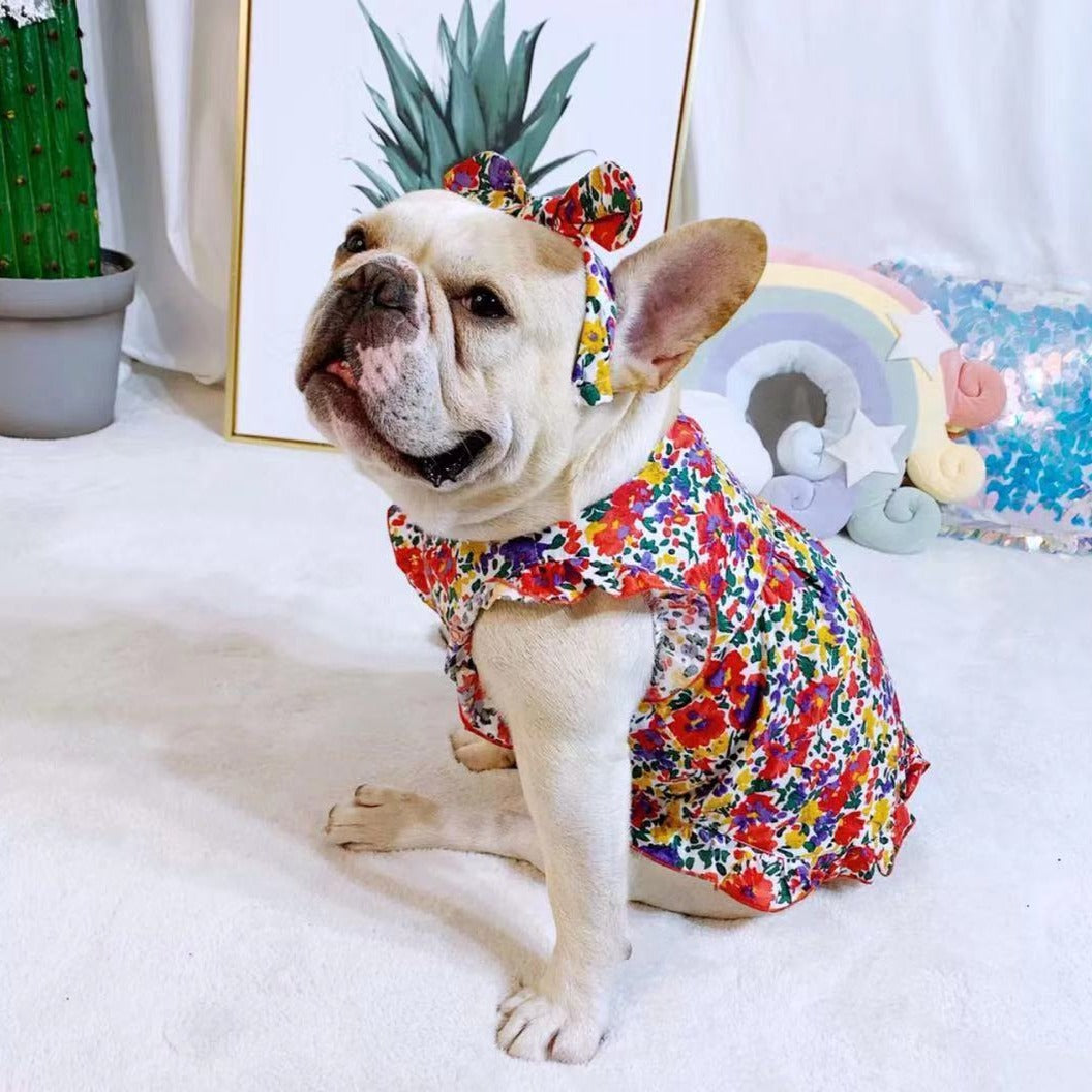 dog retro vintage floral dress - Frenchiely