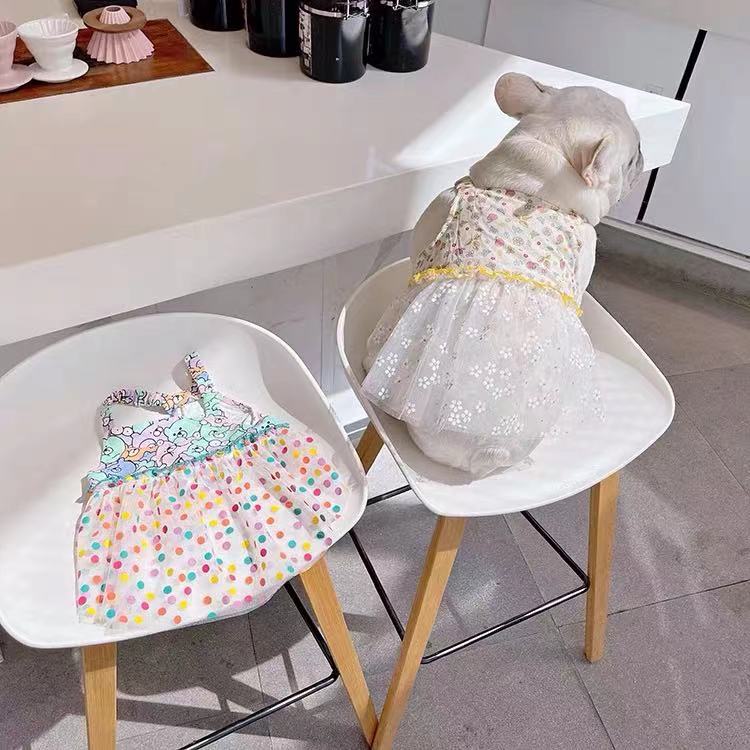 Dog Summer Light Yellow Suspenders Dress - FRENCHIELY