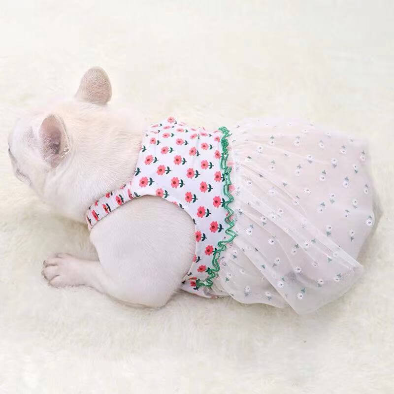 Dog Summer Lace Floral Dress by Frenchiely