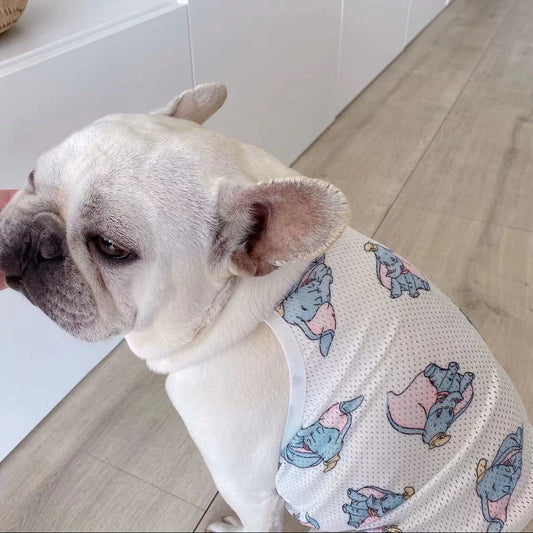 Elephant Mesh Shirt Frenchielydogsummermeshbreathablesunprotectionclothingshirt01