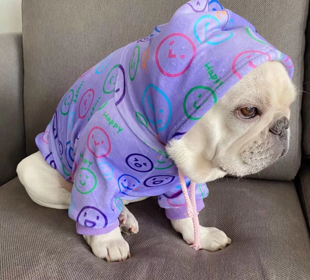 Dog Emoji Winter Hoodie for Frenchies BY FRENCHIELY