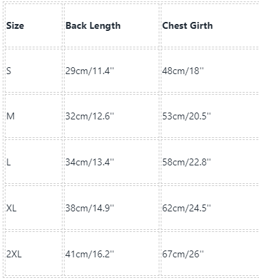 Frenchiely french bulldog winter hooded jacket vest size chart