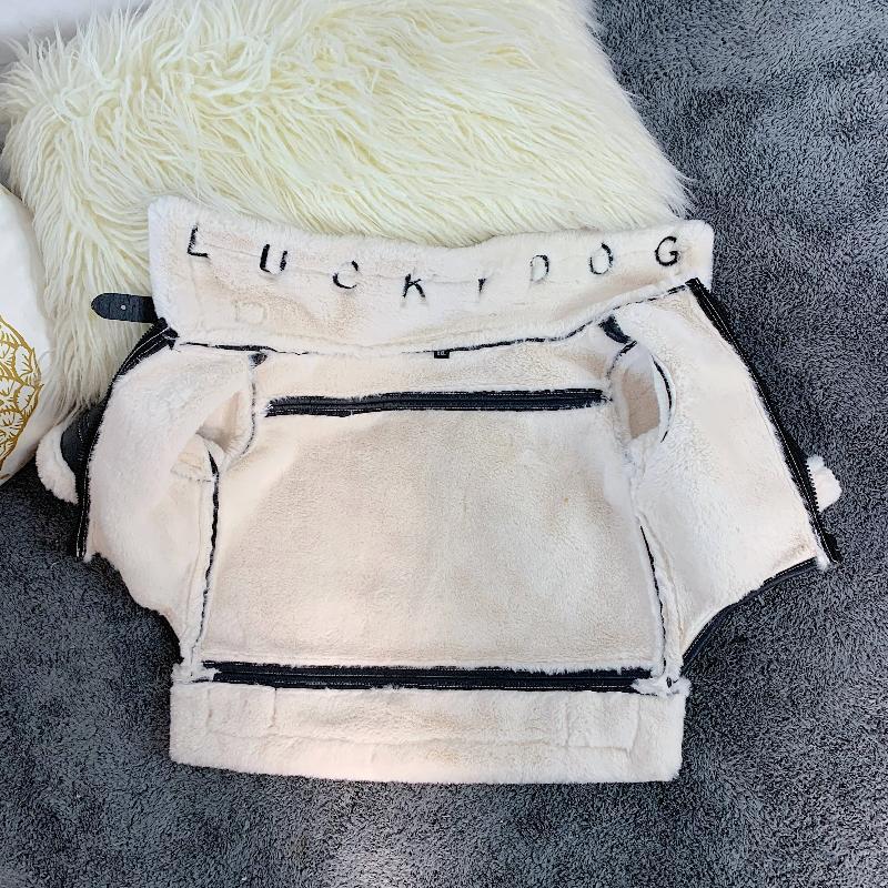 Dog Leather Faux Fur Jacket Coat for French Bully - Frenchiely