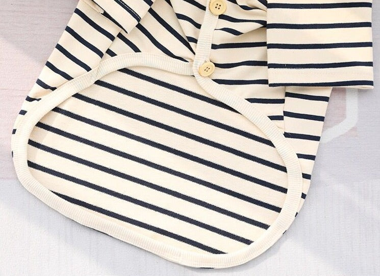 Dog Classic Cotton Stretchy Striped Shirts for Medium Dogs by Frenchiely