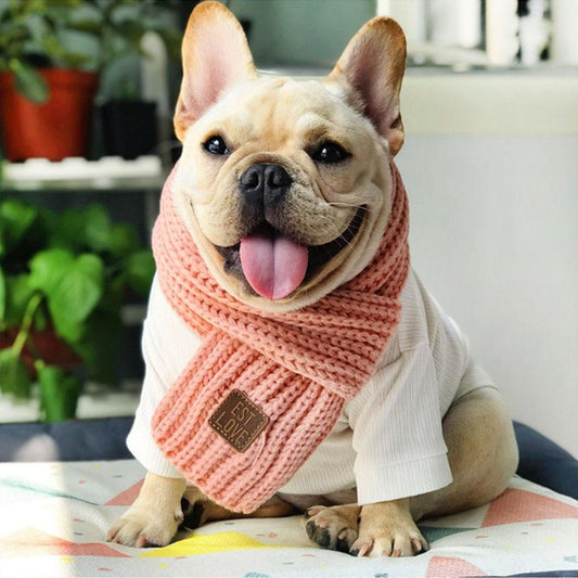 Dog Winter Warm Knitted Scarf for Medium Dogs - Frenchiely