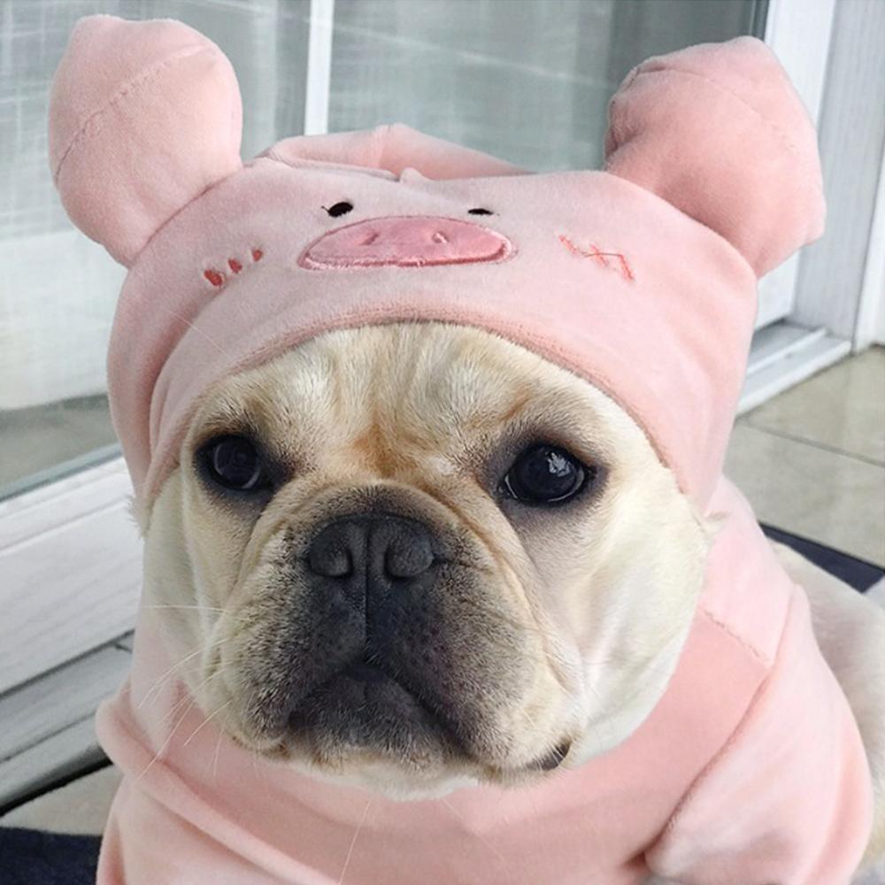 Pink Piggy Dog Costume Hoodies for Small Dogs - Frenchiely