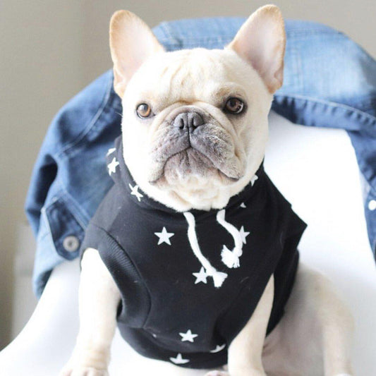 Cheap Dog Sweatshirt Hoodie Vest with Stars - Frenchiely