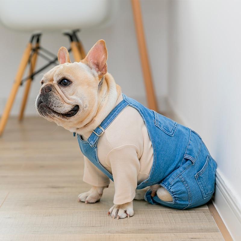 Dog Denim Dungarees Adjustable Overall - Frenchiely