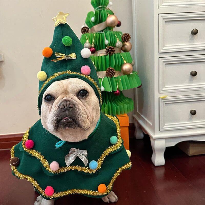Handmade Luxury Dog Christmas Tree Costume for small medium dogs by Frenchiely