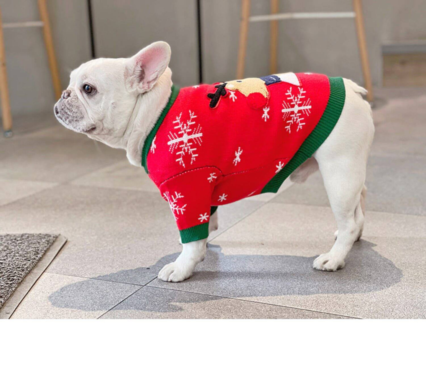 Dog Christmas Reindeer Pullover Sweater for French Bulldogs by Frenchiely