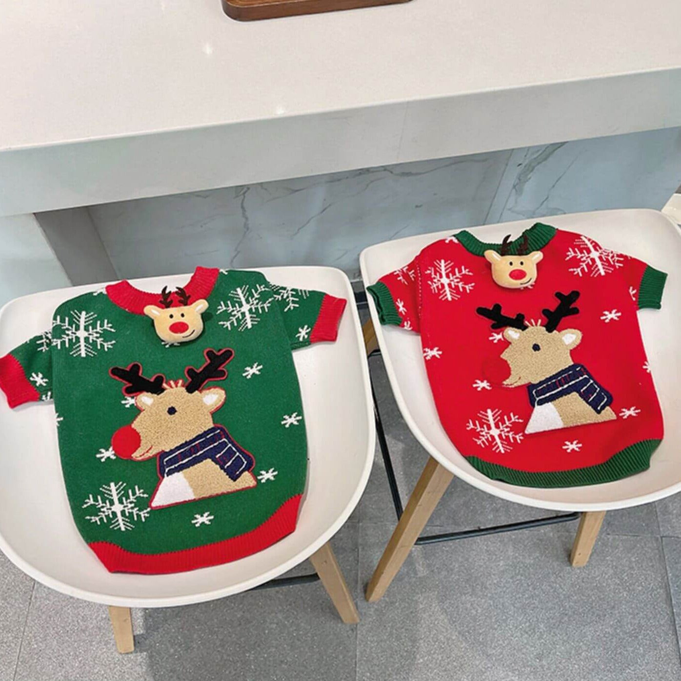 Dog Christmas Reindeer Pullover Sweater for French Bulldogs by Frenchiely