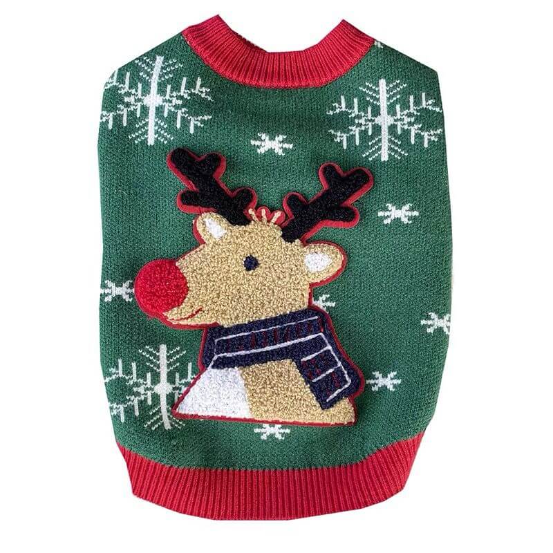 Dog Christmas Reindeer Pullover Sweater for French Bulldogs by Frenchiely