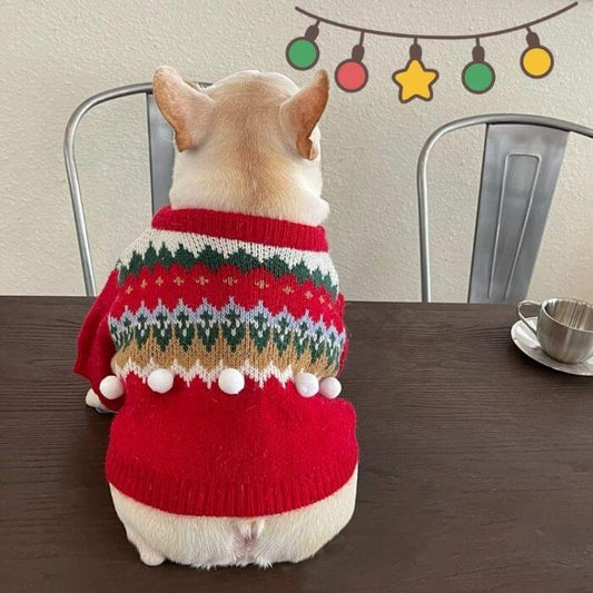 Dog Christmas Tree Sweater Outfits Costume for Medium Dogs BY FRENCHIELY