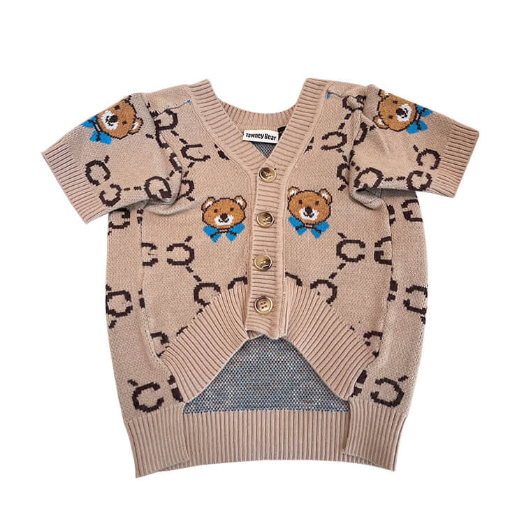 Dog bear cardigan sweater for medium dogs by Frenchiely