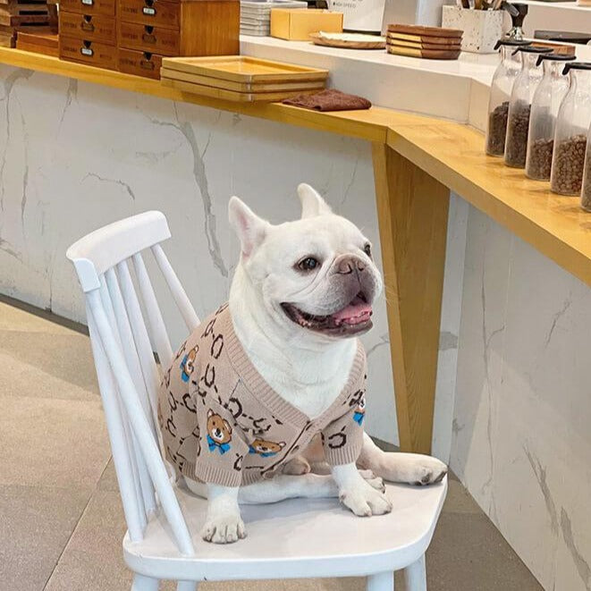 Dog bear cardigan sweater for medium dogs by Frenchiely