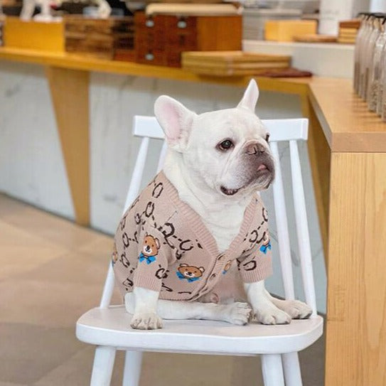 Dog bear cardigan sweater for medium dogs by Frenchiely