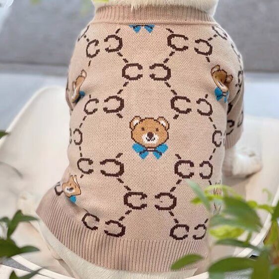 Dog bear cardigan sweater for medium dogs by Frenchiely