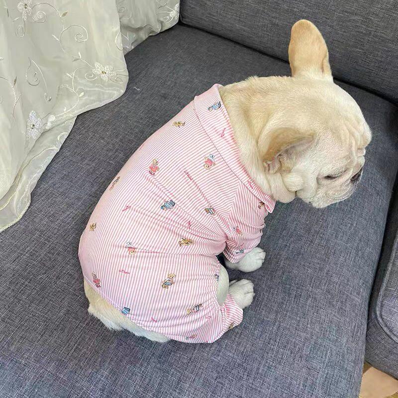 Dog Buffalo Plaid Pajamas Jumpsuit for Medium Dogs by Frenchiely
