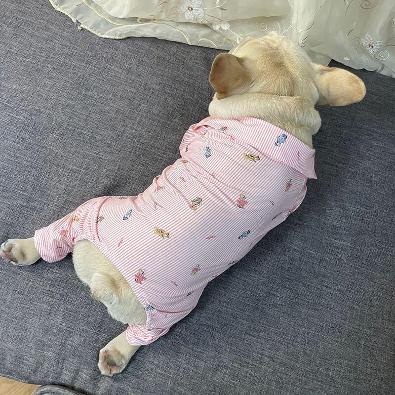 Dog Buffalo Plaid Pajamas Jumpsuit for Medium Dogs by Frenchiely