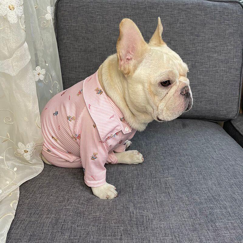 Dog Buffalo Plaid Pajamas Jumpsuit for Medium Dogs by Frenchiely