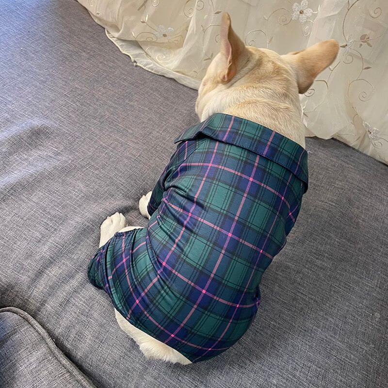 Dog Buffalo Plaid Onesie Jumpsuit - Frenchiely