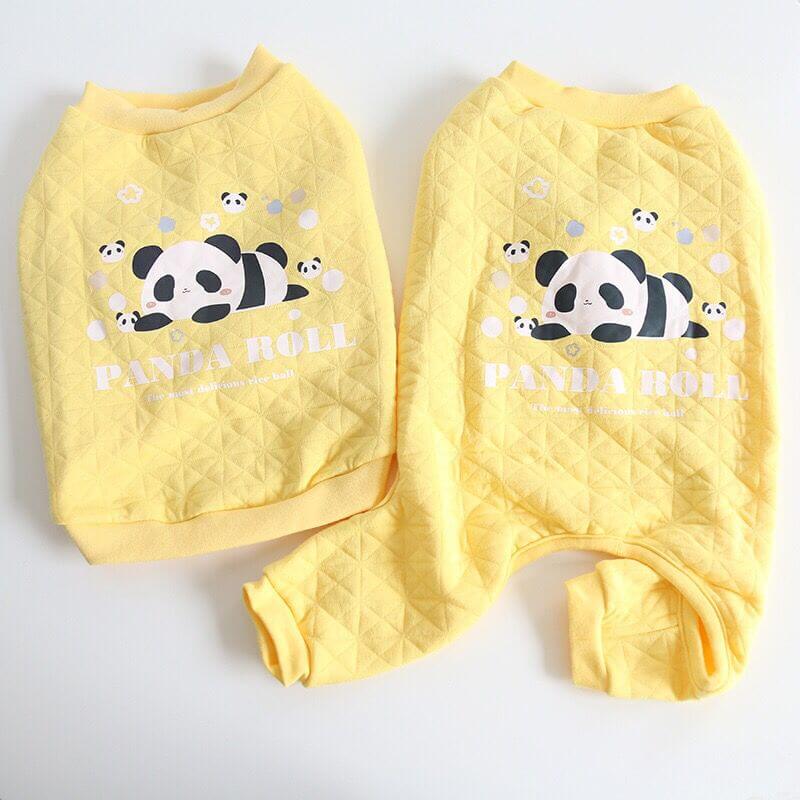 Dog Cartoon Panda Pajamas Onesie for French Bulldogs by Frenchiely