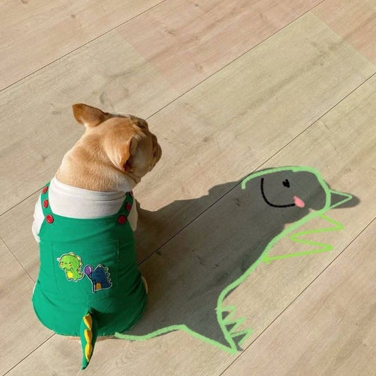 Dog Cartoon Dinosaurs Costume Overalls for Medium Large Dogs by Frenchiely