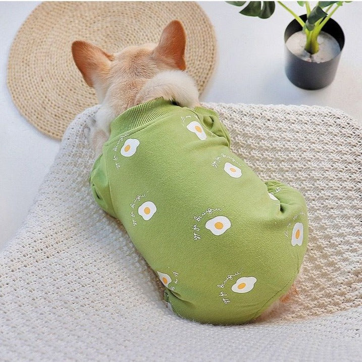 Dog Cartoon Egg Pajamas for small medium dogs