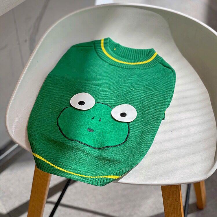 Dog Cartoon Frog Pullover Sweater for Small Medium Dogs FRENCHIELY 2021 DOG FASHION