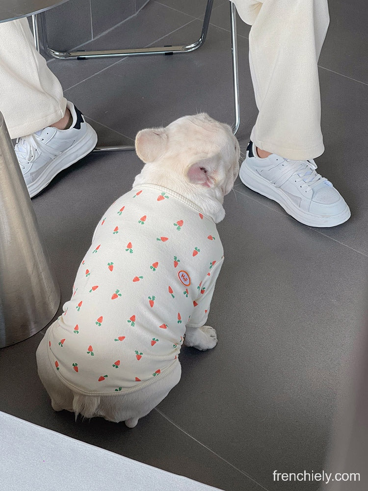 dog cotton shirt with carrot patterns for medium dogs by Frenchiely.com