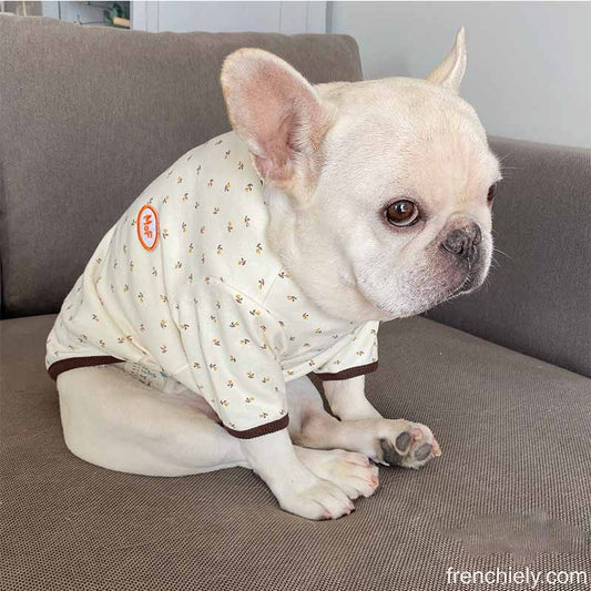 Dog Floral Cotton Shirt in pink for small medium dogs by Frenchiely