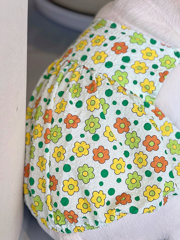 Dog Green Floral Dress for small medium dogs by Frenchiely