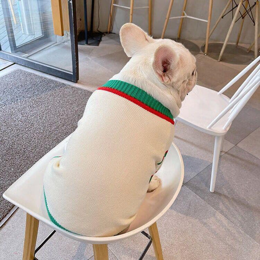 Fresh Green Cardigan doggreenbeigecardigansweaterformediumFrenchBulldogsbyFrenchiely.com_1