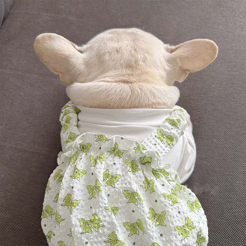 Dog Sweet Bowtie Print Dress for small medium dogs by Frenchiely