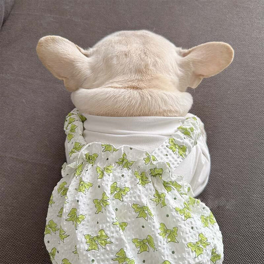 Dog Sweet Bowtie Print Dress for small medium dogs by Frenchiely