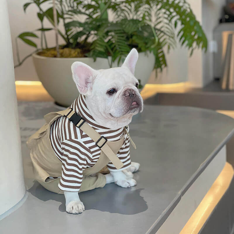 Dog Khaki Overalls with Pocket for puppies