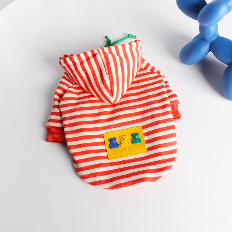 Dog Stylish Stripe Hoodie for small medium dog breeds