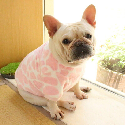 Dog Pink Leopard Pullover Sweater FOR MEDIUM DOGS BY FRENCHIELY.COM