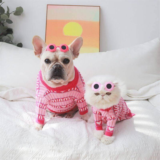 Dog Sweet Pink Pullover Sweater for Medium Dogs BY FRENCHIELY