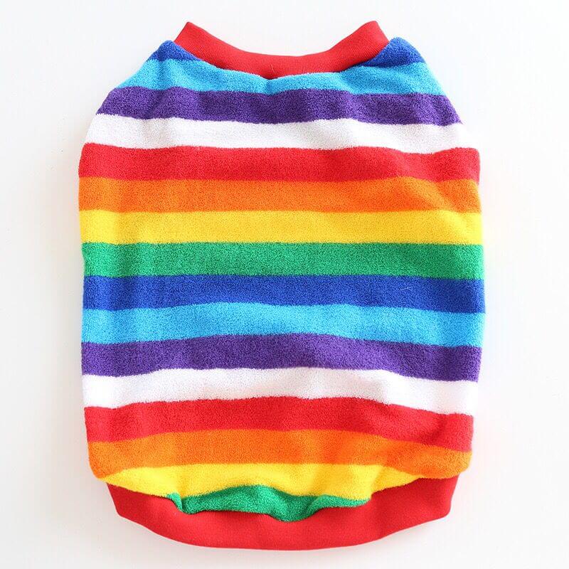 Dog Rainbow Striped Shirts Sweater for Frenchies BY FRENCHIELY