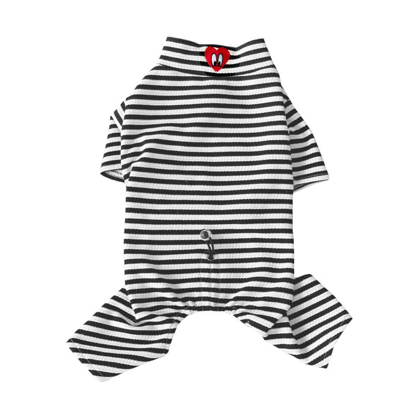 Dog Black Stripe Pajama Onesie for small medium dogs by Frenchiely