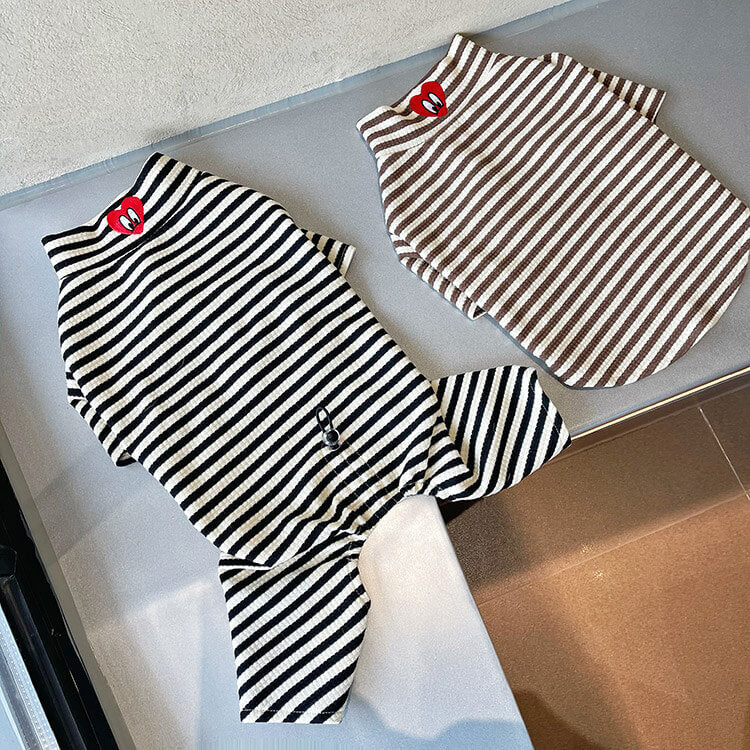 Dog Black Stripe Pajama Onesie for small medium dogs by Frenchiely