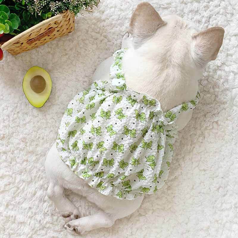 Dog Sweet Bowtie Print Dress for small medium dogs by Frenchiely