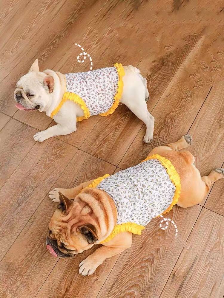 French Bulldog Floral Suspender Dress by Frenchiely